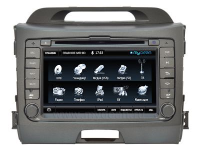 Штатное головное устройство MyDean 7126 для автомобиля KIA Sportage (2010-) + Карты навигации Navitel Пробки (Лицензия)