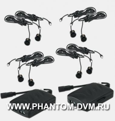 Датчики парковки Phantom PS2550 (CA2551_CA2552) black/silver для установки на задний и передний бампера 8 датчиков для всех устройств Phantom DVM
