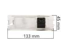 CarMedia CM-7593C Night Vision (ночная съёмка) с линиями разметки (Линза-Стекло) Цветная штатная камера заднего вида для автомобилей RENAULT LOGAN / SANDERO в плафон подсветки номера. Изображение 1