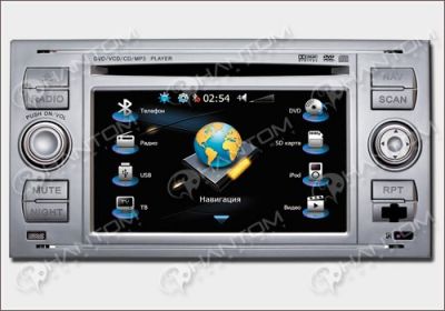 Штатное головное мультимедийное устройство Phantom DVM-8400G i5 Black 800x480 (Интернет) FORD Focus II, C-Max, Kuga, Fusion, Transit + Карты навигации Navitel 9.x (Лицензия) XXL (Россия+СНГ+Финляндия)