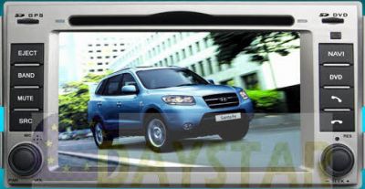 Штатное головное мультимедийное устройство Daystar DS-7050HD GPS I-net (Опция) (Пробки/Интернет) Hyundai Santa Fe New (встроенный блок навигации) 800х480