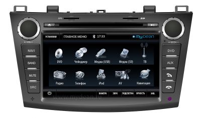 Штатное головное устройство MyDean 7127 для автомобилей Mazda3 (2010-) + Карты навигации Navitel Пробки (Лицензия)
