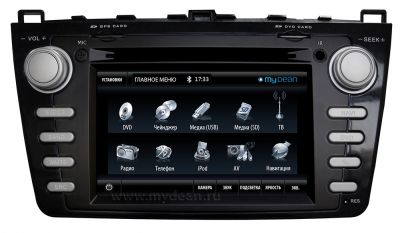  Штатное головное устройство MyDean 7108 для автомобилей Mazda6 (-2012) Matte + Карты навигации Navitel Пробки (Лицензия)