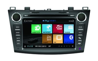 Штатное головное устройство MyDean 3034 для автомобилей Mazda 3 (2009-2013) + Карты навигации Navitel (Лицензия) пробки/интернет + Wi-Fi адаптер + Камера заднего вида + 3G/GPRS модем