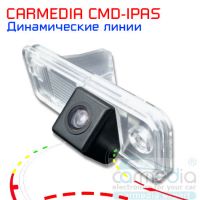  Hyundai Santa Fe (12-...), CRETA (2016-...) Цветная штатная камера заднего вида с динамическими линиями (ночная съемка, линза-стекло) CARMEDIA CMD-IPAS-HYN09