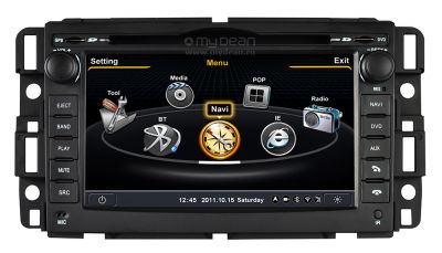 Штатное головное устройство MyDean 1021 для автомобиля Chevrolet Tahoe 2011 года и автомобилей GMC + Карты навигации Navitel 5.x Пробки (Лицензия)  + Штатная камера заднего вида + ТВ-антенна Calearo внутренней установки     